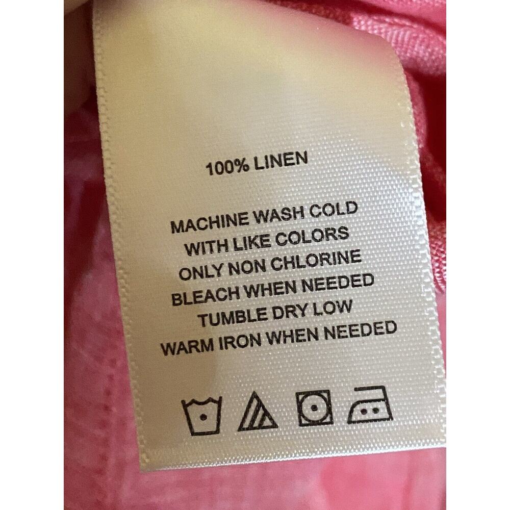 Foxcroft NYC Womens L Pink 100% Linen Shirt Coastal Lagenlook Fall Layer - Picture 7 of 8